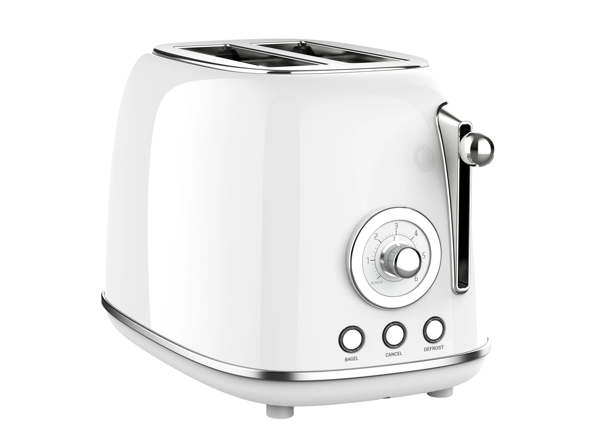 JMT-885642 Extra Wide Slot 2 Slice Retro Toaster with 6 Level Browning, Reheat, Defrost, and Cancel Functions