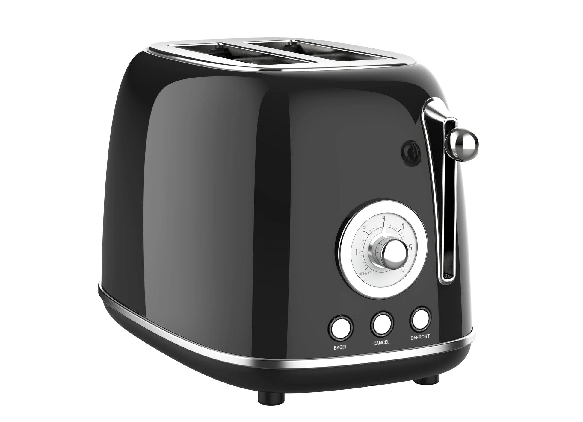 JMT-885642 Extra Wide Slot 2 Slice Retro Toaster with 6 Level Browning, Reheat, Defrost, and Cancel Functions
