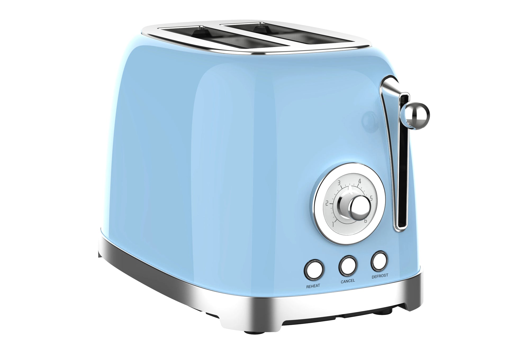 JMT-885642 Extra Wide Slot 2 Slice Retro Toaster with 6 Level Browning, Reheat, Defrost, and Cancel Functions