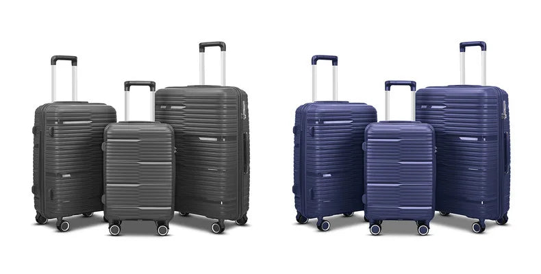 JMT-885706 Purple PP Luggage 3-Piece Travel Trolley and Suitcase Set