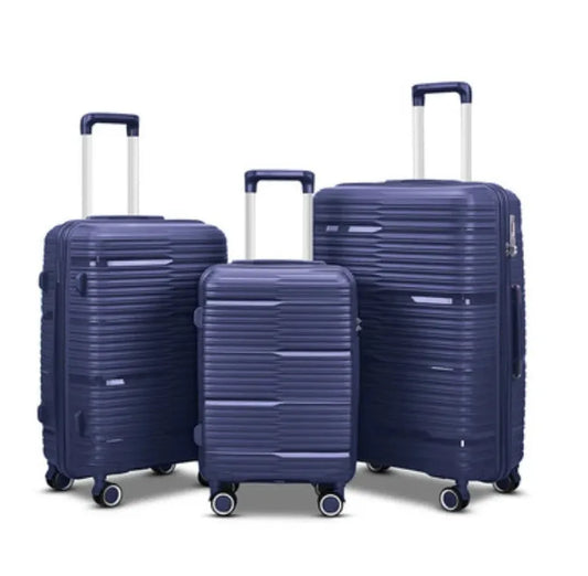 JMT-885706 Purple PP Luggage 3-Piece Travel Trolley and Suitcase Set