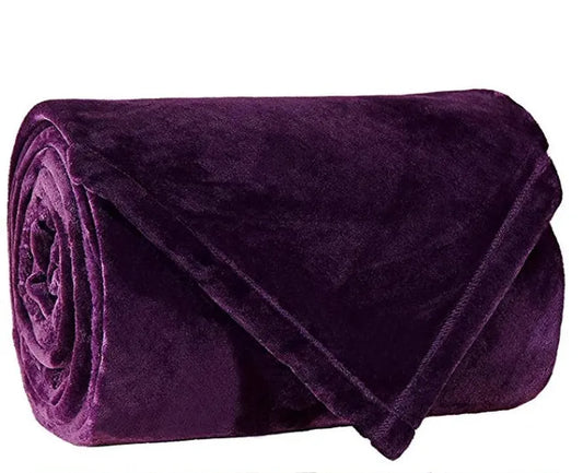 JMT-885898 Cozy Plush Purple Velvet Fleece Blanket for Warmth and Comfort