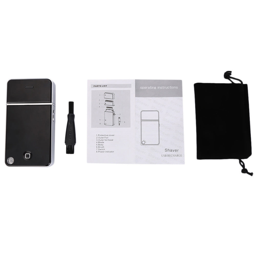 JMT-885962 Rechargeable Electric Razor with USB Charging and Black ABS Design