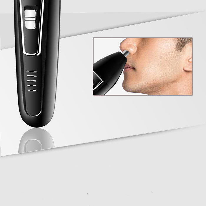 JMT-886218 Electric Shaver Set with Nose Hair Trimmer and Cleaning Accessories - Black, Rechargeable, Compact Design