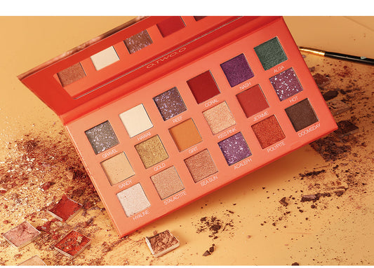 JMT-886410 18-Color Portable Matte Eyeshadow Palette - Waterproof, Long-Lasting, Versatile Textures