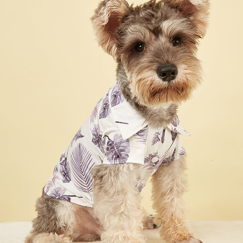 JMT-886602 Hawaiian Style Beach Shirt for Dogs - Polyester Summer Apparel