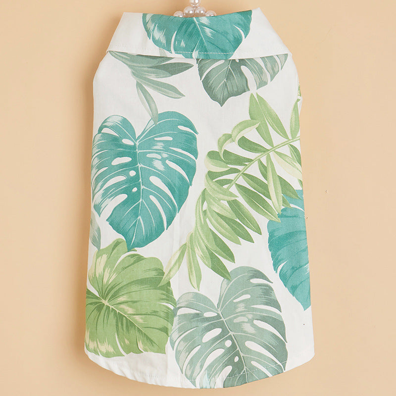 JMT-886602 Hawaiian Style Beach Shirt for Dogs - Polyester Summer Apparel
