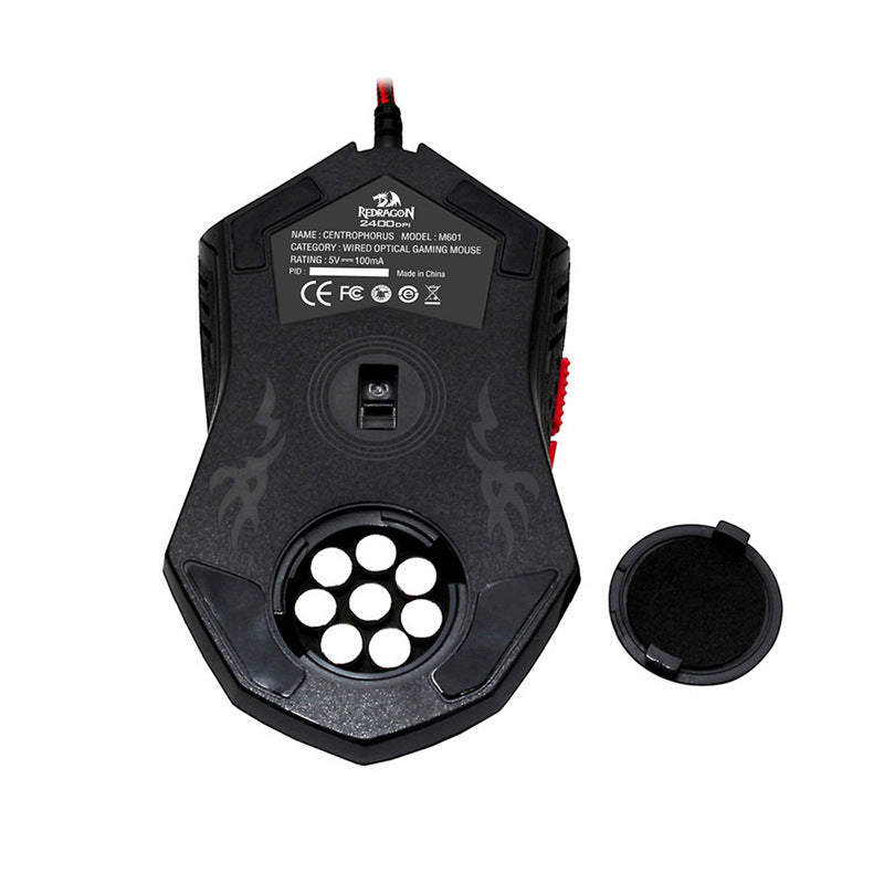 JMT-886602 Wired Optical Gaming Mouse with 2000 DPI, 6 Keys, and Ergonomic Design in Black and Red