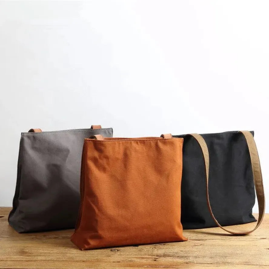 JMT-886666 Durable Leather and Canvas Crossbody Bag with Adjustable Shoulder Strap, Retro Design