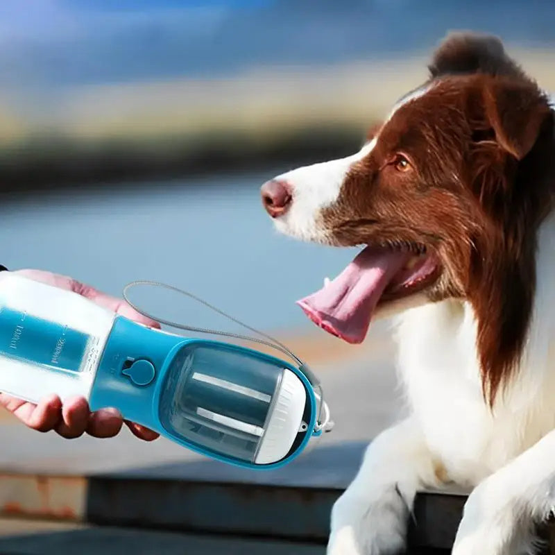 JMT-886666 Portable 3-in-1 Pet Water Bottle with Food Compartment and Waste Bag Holder