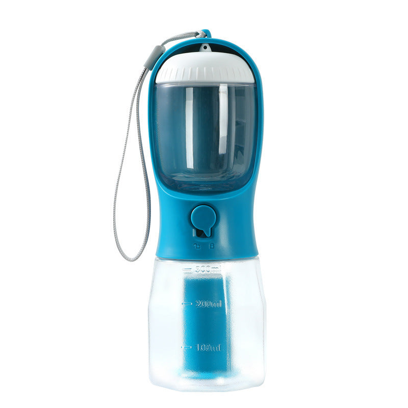 JMT-886666 Portable 3-in-1 Pet Water Bottle with Food Compartment and Waste Bag Holder