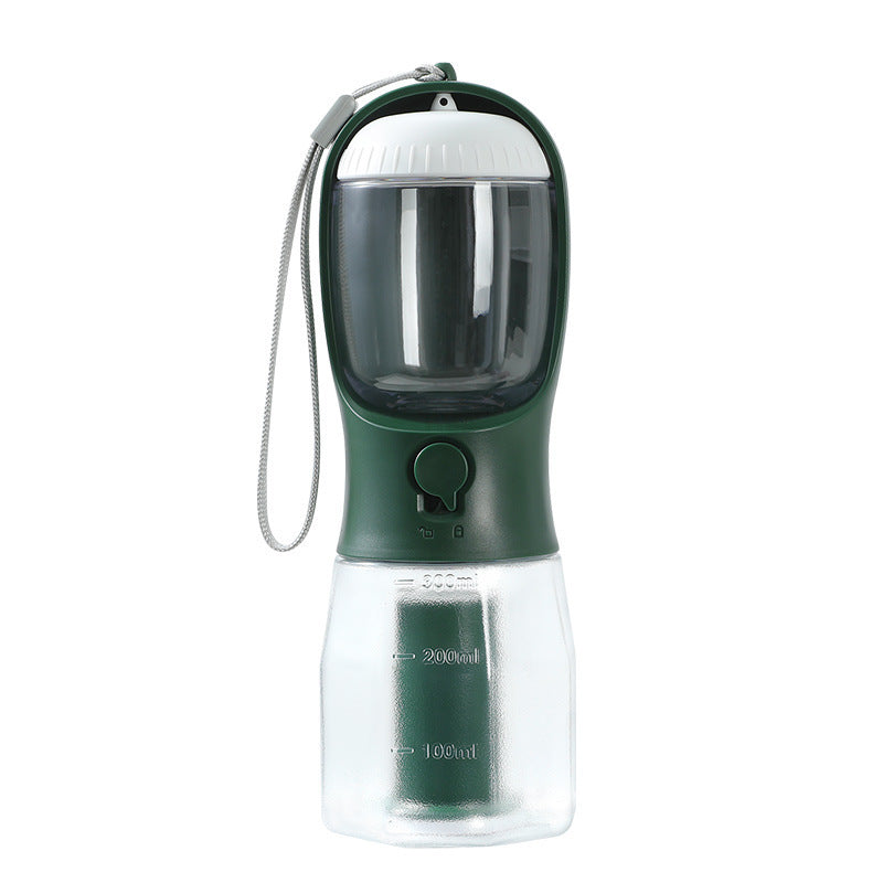 JMT-886666 Portable 3-in-1 Pet Water Bottle with Food Compartment and Waste Bag Holder