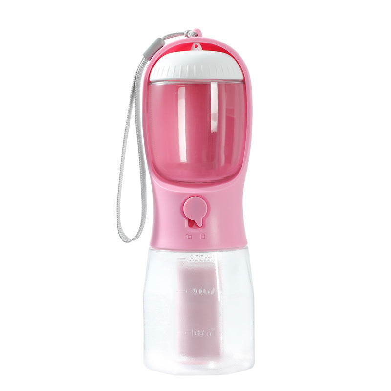 JMT-886666 Portable 3-in-1 Pet Water Bottle with Food Compartment and Waste Bag Holder