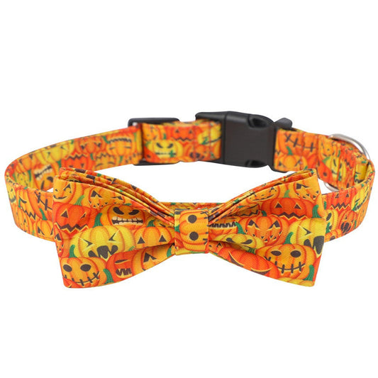 JMT-886794 Cartoon Pattern Dog Collars in Yellow, Purple, Black, and White - Available in Sizes S, M, and L