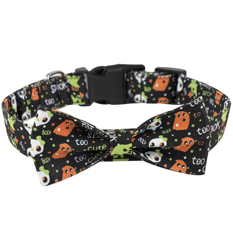 JMT-886794 Cartoon Pattern Dog Collars in Yellow, Purple, Black, and White - Available in Sizes S, M, and L