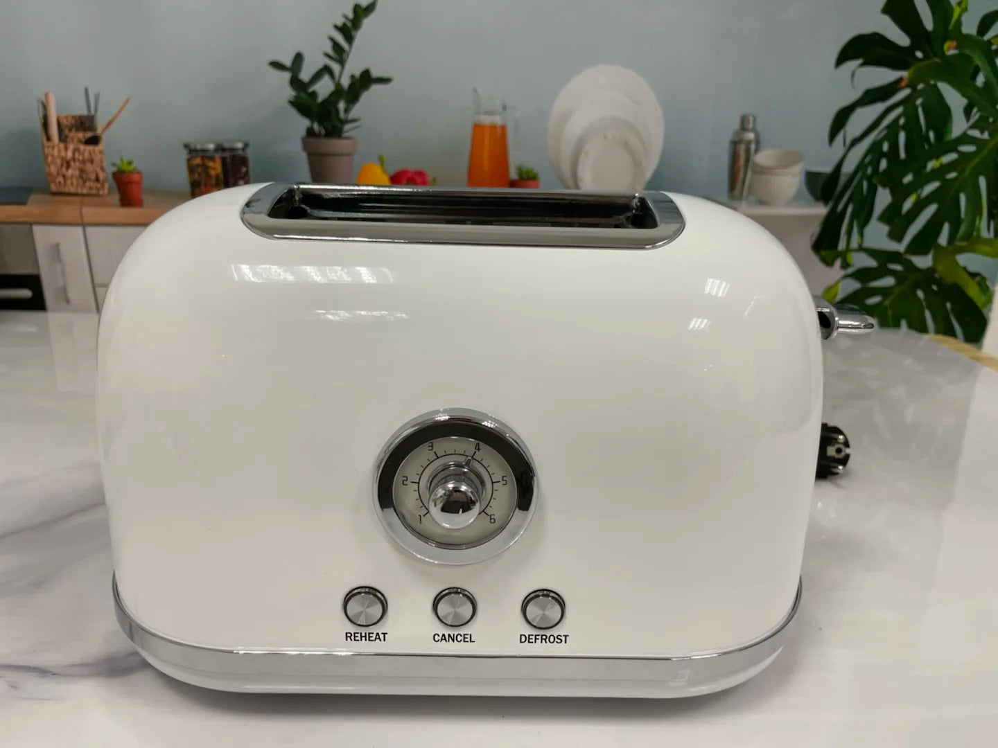 JMT-886794 Retro Stainless Steel 2-Slice Electric Pop-Up Toaster with Grill Function