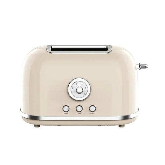 JMT-886794 Retro Stainless Steel 2-Slice Electric Pop-Up Toaster with Grill Function