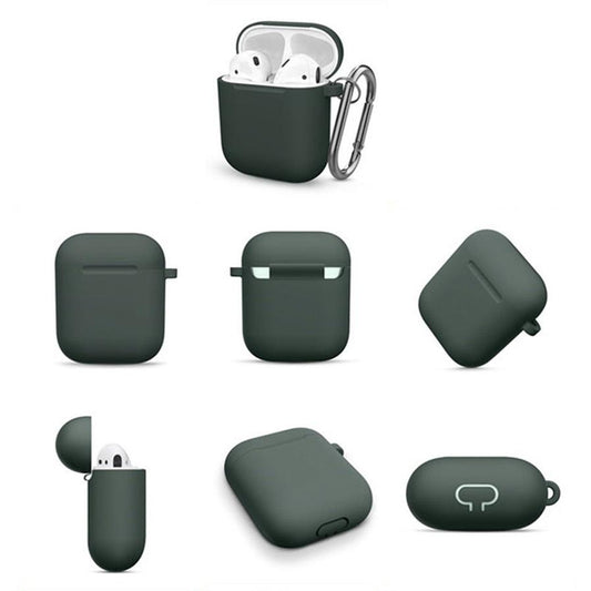 JMT-886794 Silicone Dust Plug Soft Cover Compatible with iPhone and AirPods 1/2 - Simple Design in Solid Color