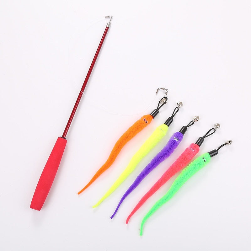 JMT-887114 Telescopic Cat Stick with Plush Toy - Extendable to 98cm, Fiberglass Material