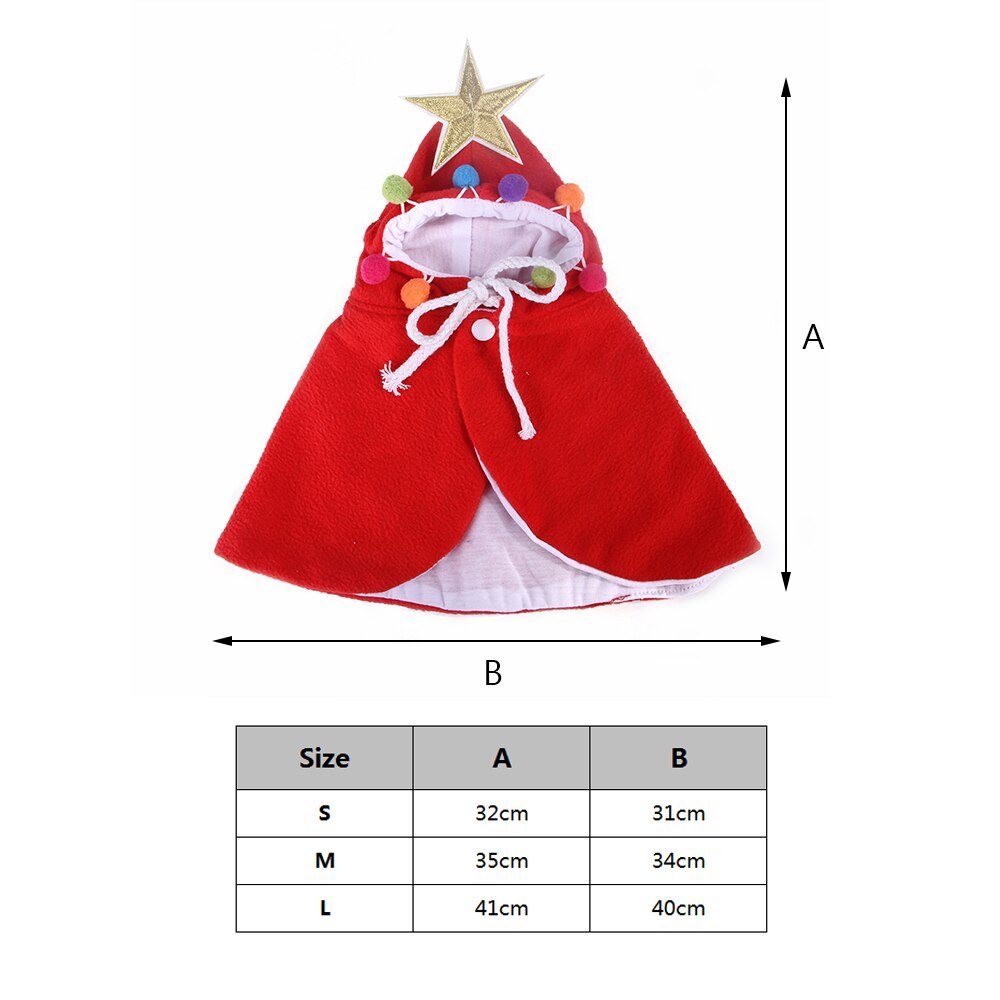 JMT-887754 Cozy Velvet Halloween Cloak for Cats in Red and Green Sizes S, M, L