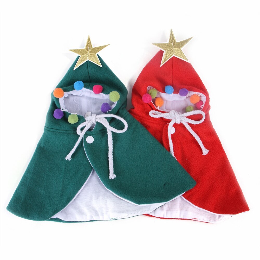 JMT-887754 Cozy Velvet Halloween Cloak for Cats in Red and Green Sizes S, M, L