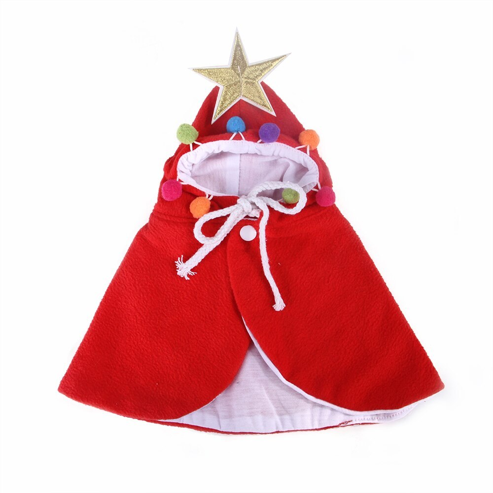 JMT-887754 Cozy Velvet Halloween Cloak for Cats in Red and Green Sizes S, M, L