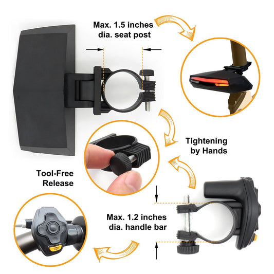 JMT-888202 Remote Control Tail Light for Bicycles - Enhanced Visibility and Safety