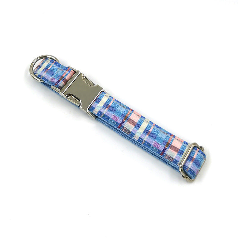 JMT-888458 Plaid Print Dog Collar with Matching Bow Tie Set