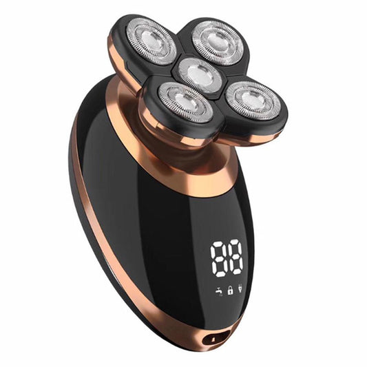 JMT-888522 USB Rechargeable 5-in-1 Electric Shaver with LCD Display and Waterproof Design