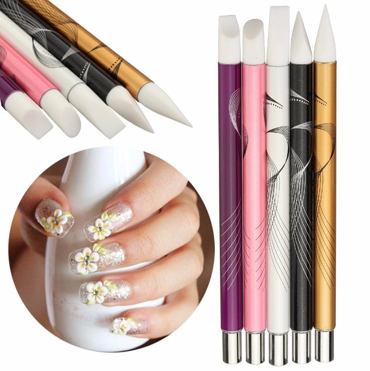 JMT-888586 Nail Art Silicone Engraving Pen with Hollow Tip - 13cm Length
