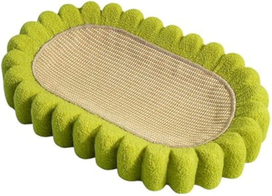 JMT-888586 Oval Cat Scratcher and Lounge Bed - Spacious Cardboard Kitty Scratching Pad for Indoor Cats