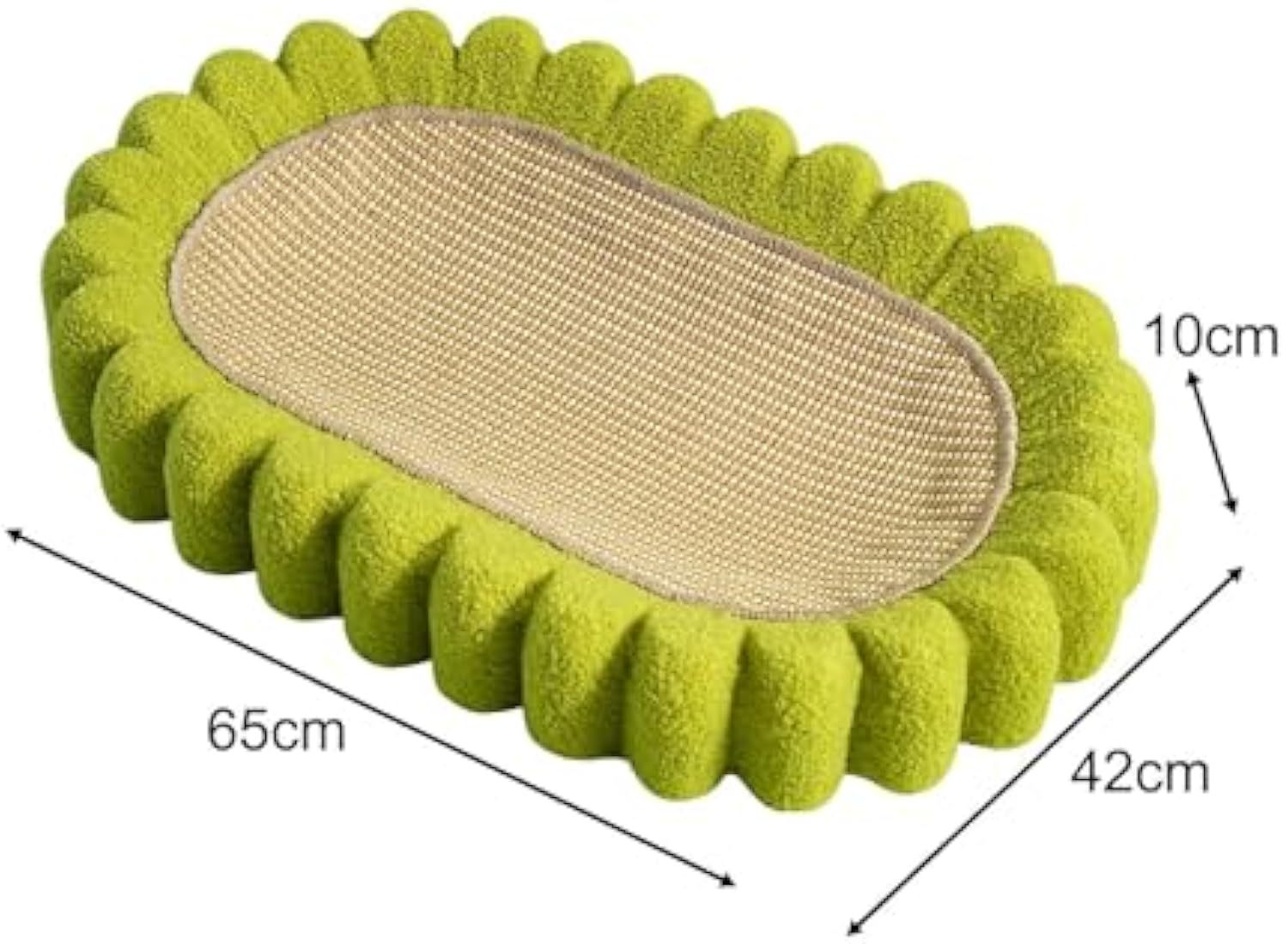 JMT-888586 Oval Cat Scratcher and Lounge Bed - Spacious Cardboard Kitty Scratching Pad for Indoor Cats