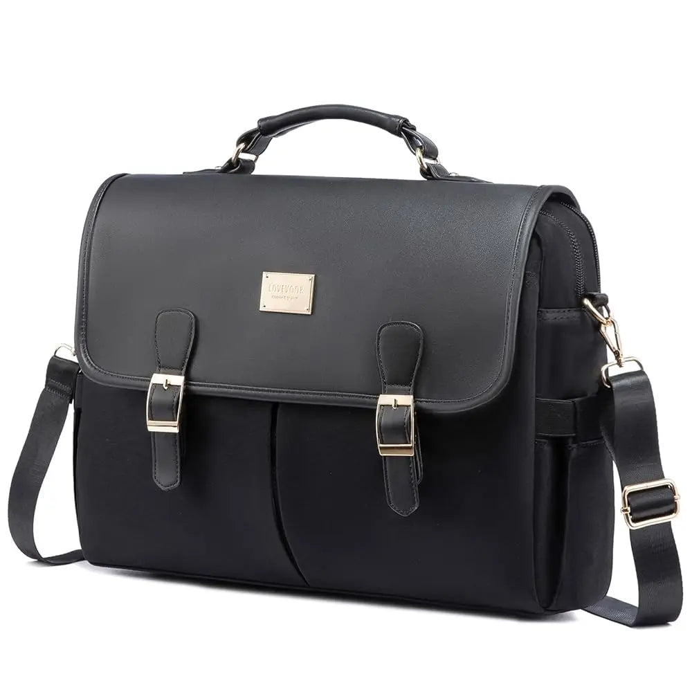 JMT-889098 Large Canvas Computer Work Bag for Women, Stylish Shoulder Handbag and 15.6in Laptop Briefcase