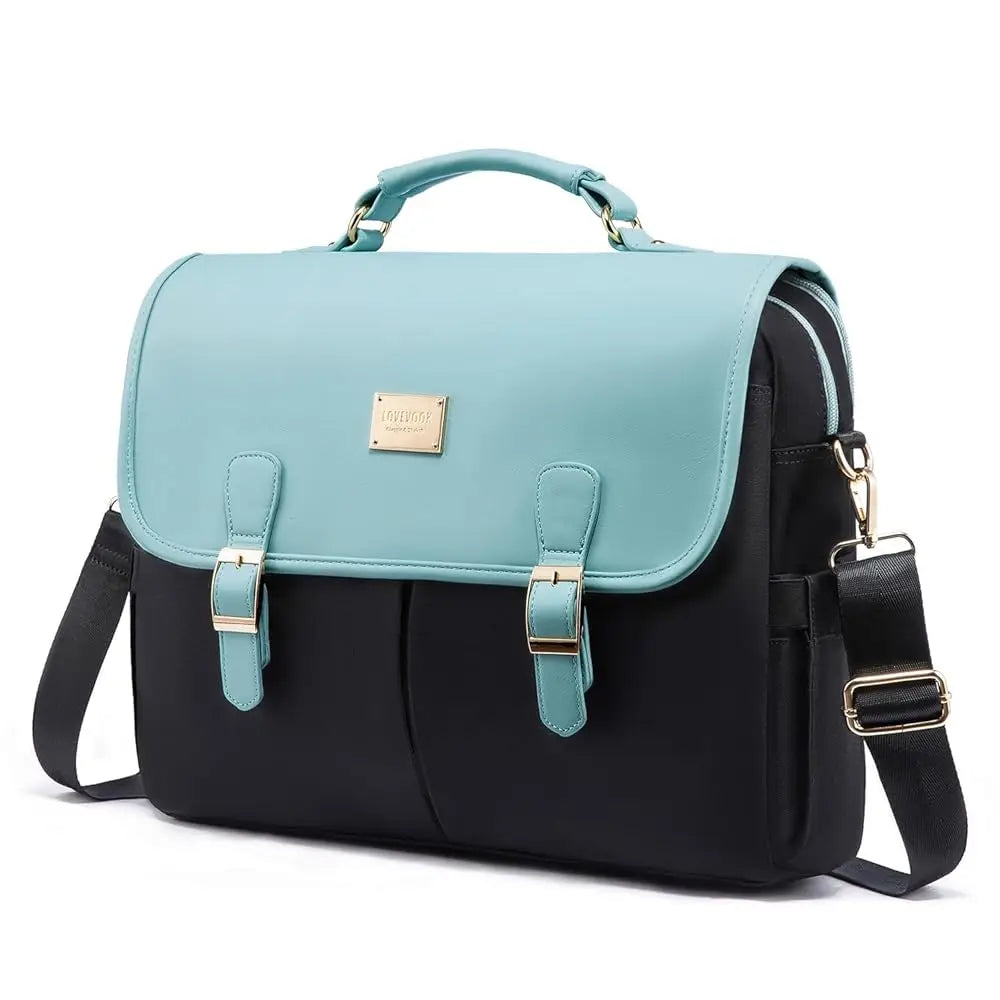 JMT-889098 Large Canvas Computer Work Bag for Women, Stylish Shoulder Handbag and 15.6in Laptop Briefcase