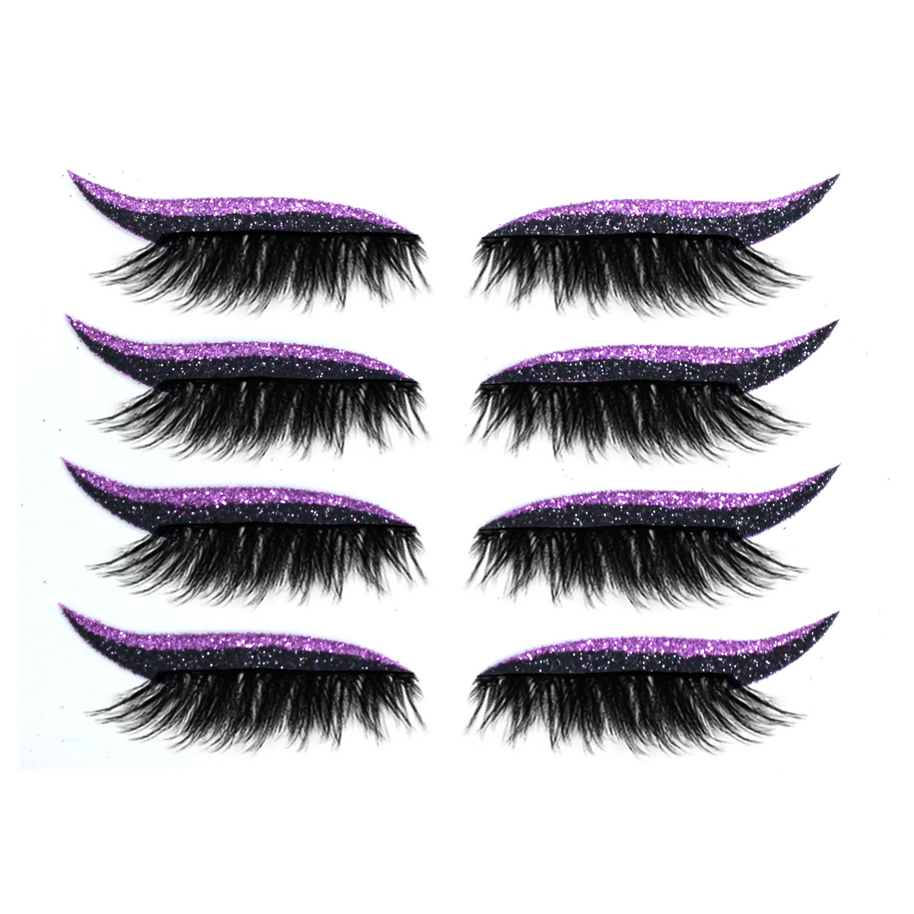 JMT-889546 Magnetic 3D False Eyelashes - 4 Pairs of Glue-free Self-adhesive Lashes in Various Colors