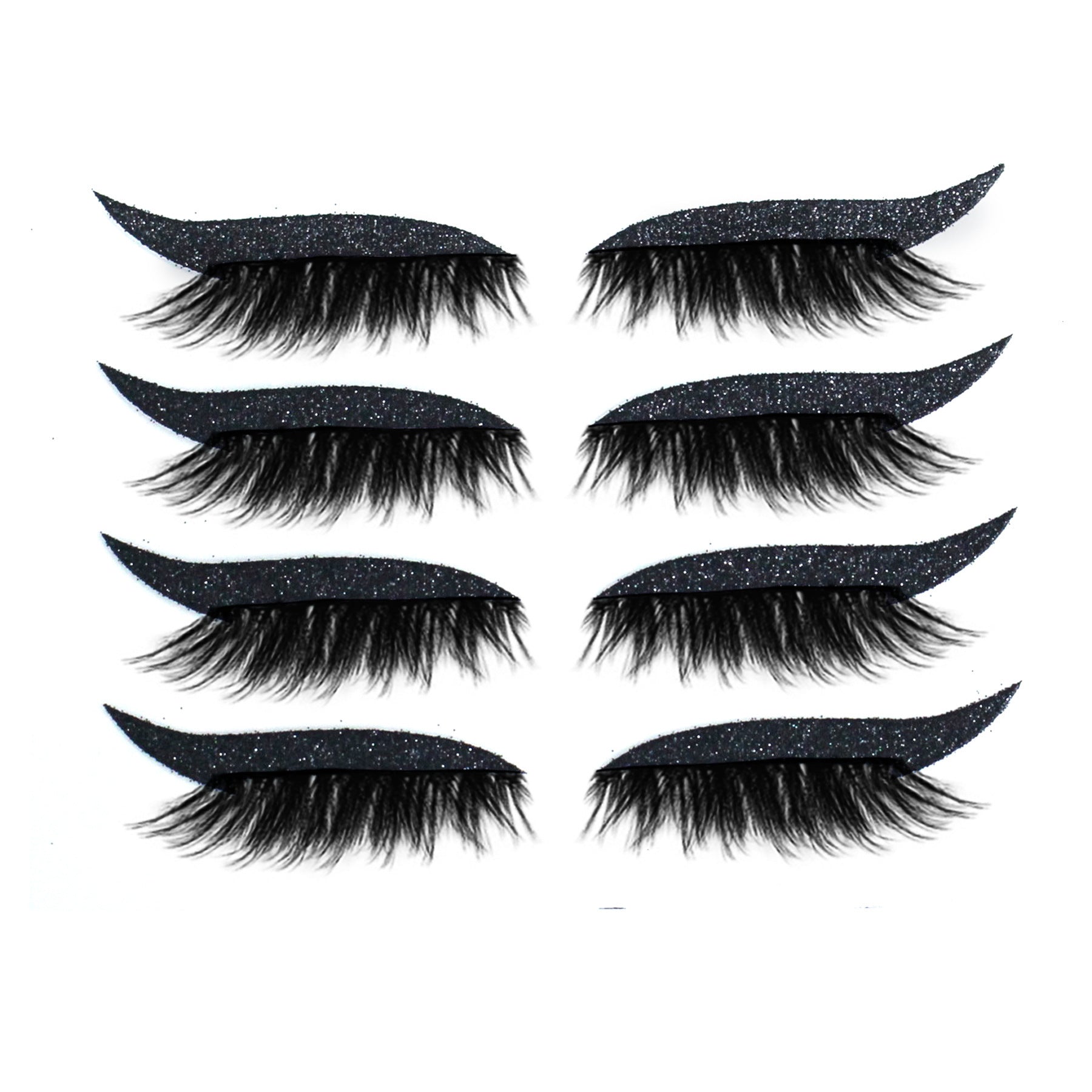JMT-889546 Magnetic 3D False Eyelashes - 4 Pairs of Glue-free Self-adhesive Lashes in Various Colors