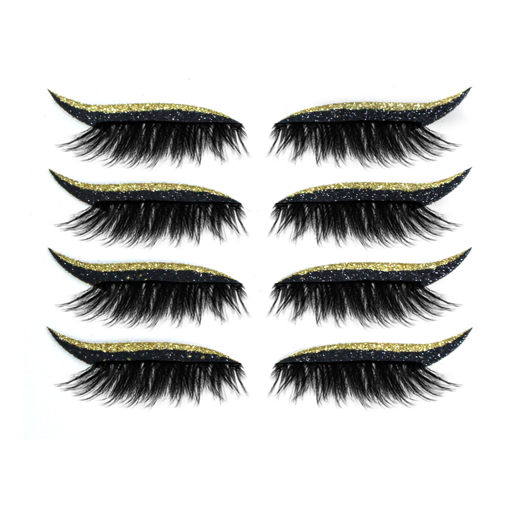 JMT-889546 Magnetic 3D False Eyelashes - 4 Pairs of Glue-free Self-adhesive Lashes in Various Colors