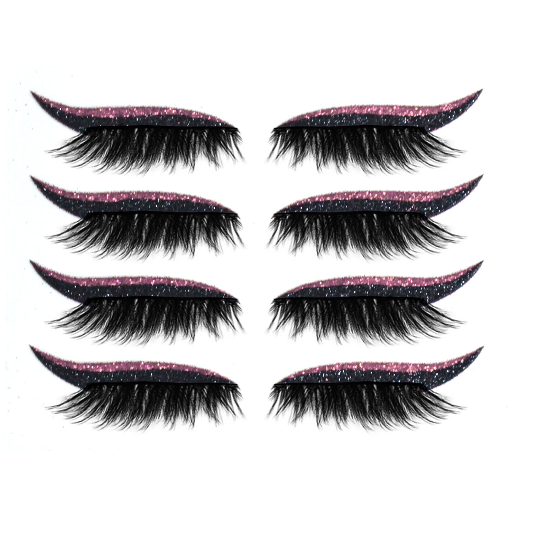 JMT-889546 Magnetic 3D False Eyelashes - 4 Pairs of Glue-free Self-adhesive Lashes in Various Colors