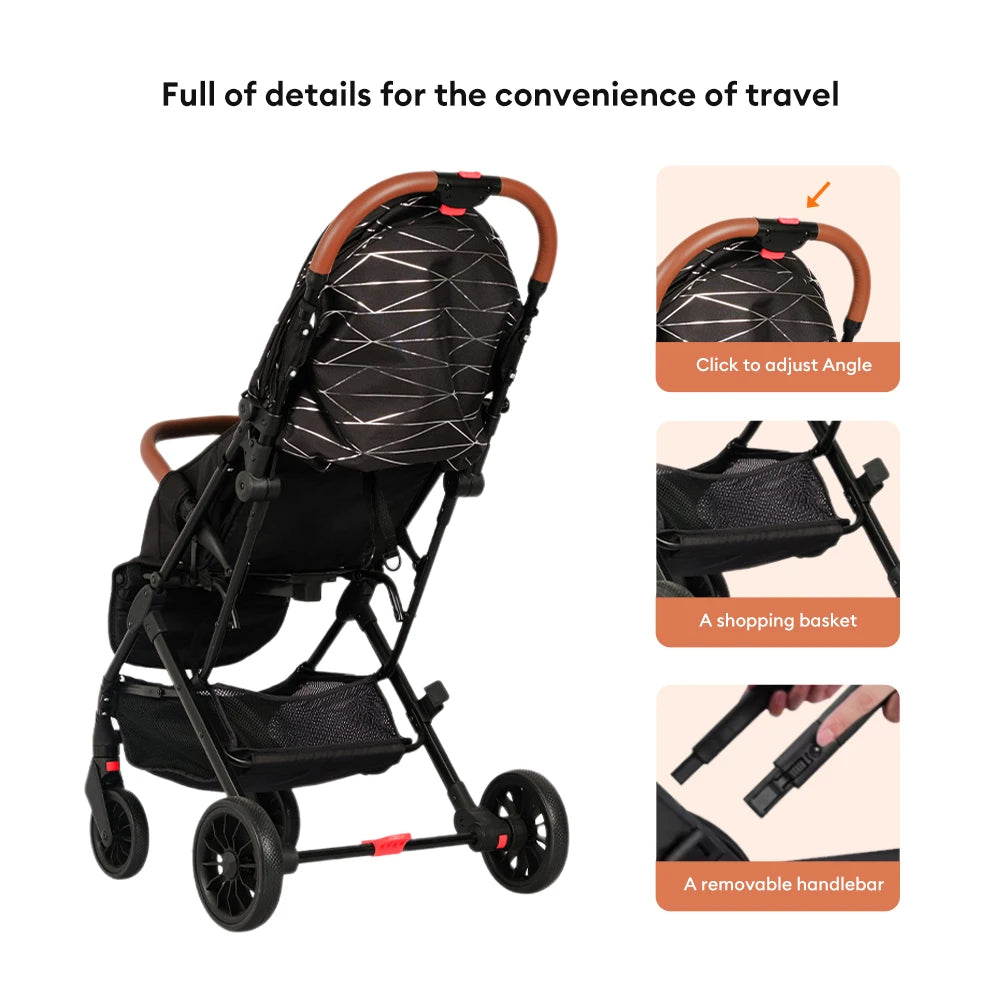 JMT-889610 Lightweight 2-in-1 Baby Stroller with Easy Folding Design
