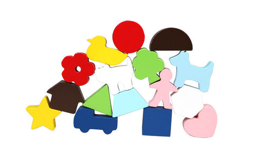 JMT-889610 Touch Box Wooden Tactile Training Puzzle for Sensory Development - 15.5 cm Size