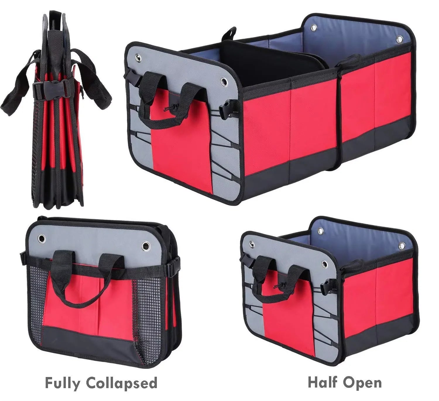 JMT-890058 Durable 600D Folding Car Trunk Organizer with Large Capacity for SUVs