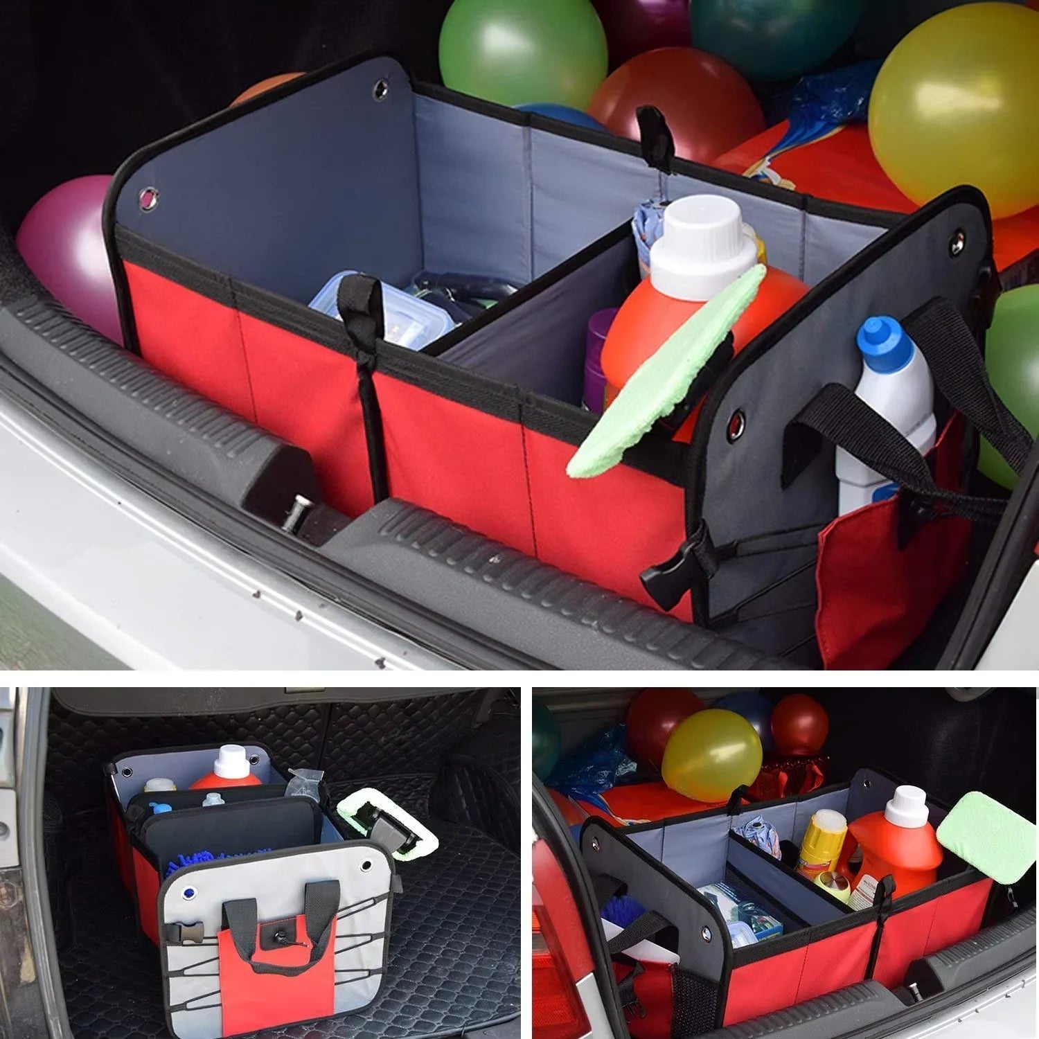 JMT-890058 Durable 600D Folding Car Trunk Organizer with Large Capacity for SUVs
