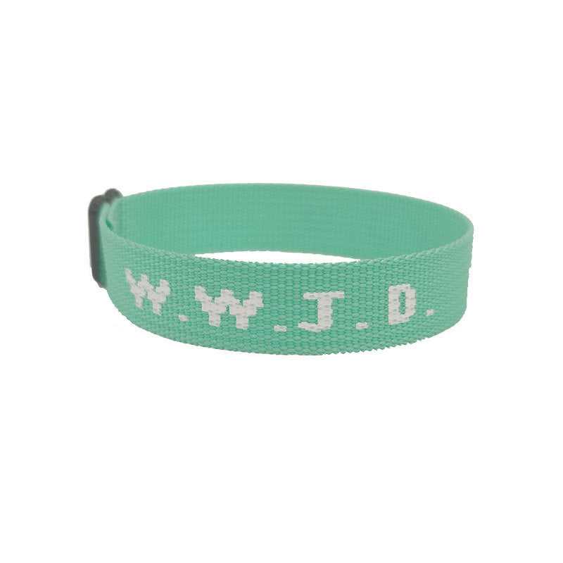 JMT-890250 Unisex Adjustable Jacquard Printed Nylon Wrist Strap Bracelet in Various Colors