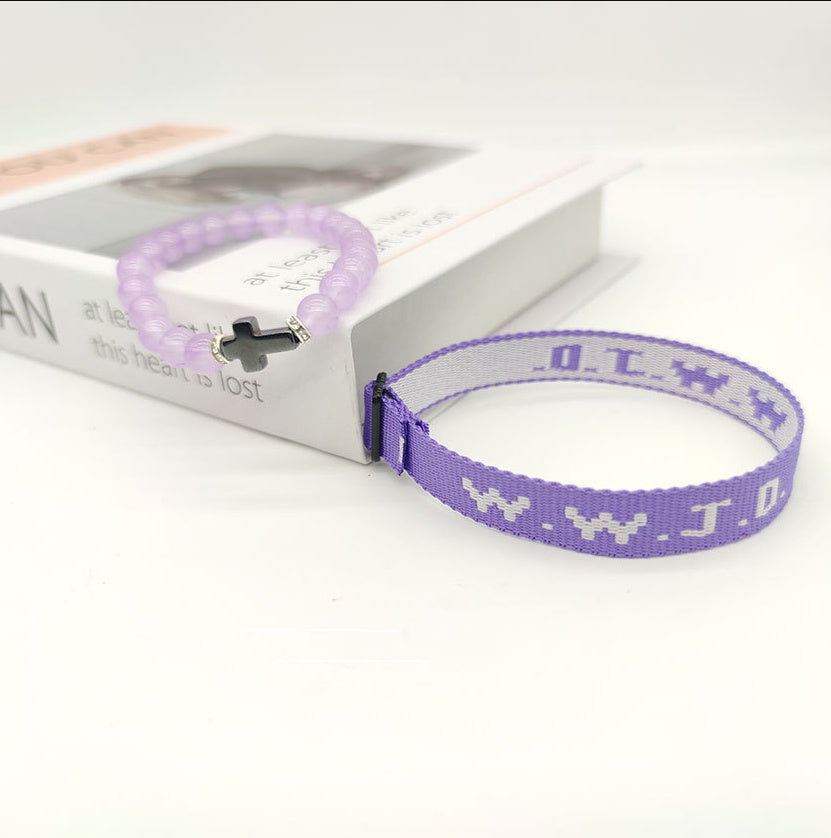 JMT-890250 Unisex Adjustable Jacquard Printed Nylon Wrist Strap Bracelet in Various Colors