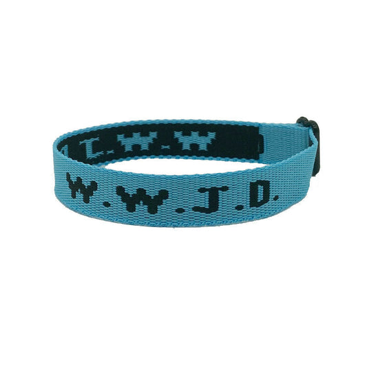 JMT-890250 Unisex Adjustable Jacquard Printed Nylon Wrist Strap Bracelet in Various Colors