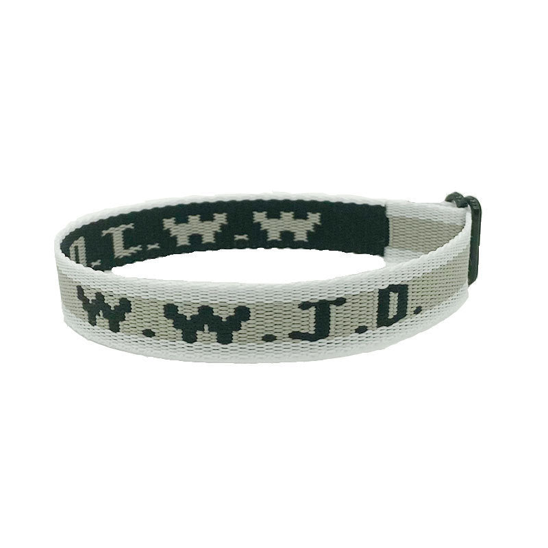JMT-890250 Unisex Adjustable Jacquard Printed Nylon Wrist Strap Bracelet in Various Colors