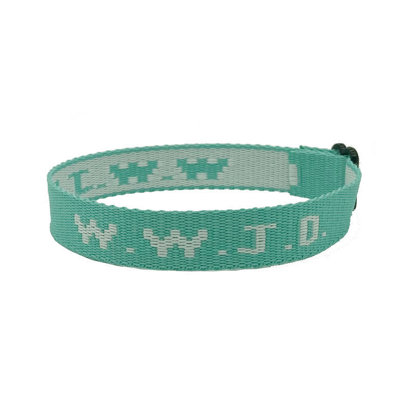 JMT-890250 Unisex Adjustable Jacquard Printed Nylon Wrist Strap Bracelet in Various Colors