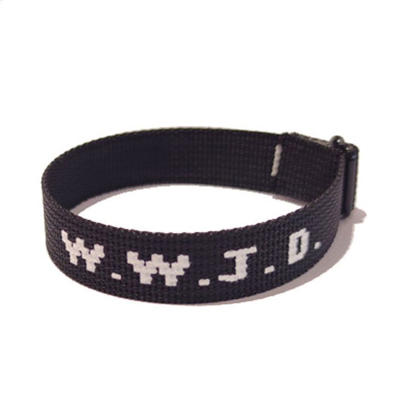 JMT-890250 Unisex Adjustable Jacquard Printed Nylon Wrist Strap Bracelet in Various Colors