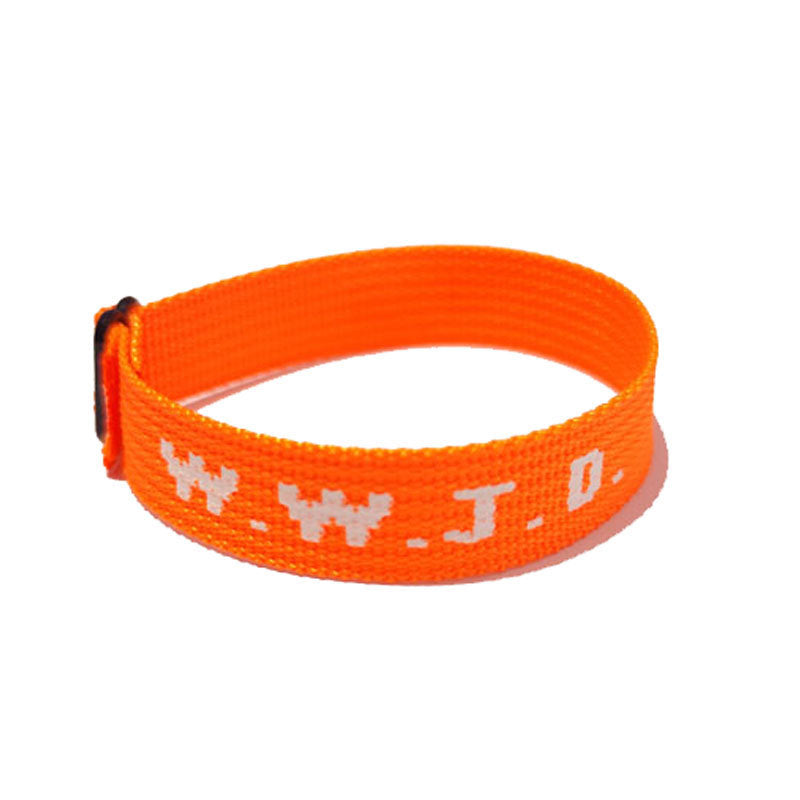 JMT-890250 Unisex Adjustable Jacquard Printed Nylon Wrist Strap Bracelet in Various Colors