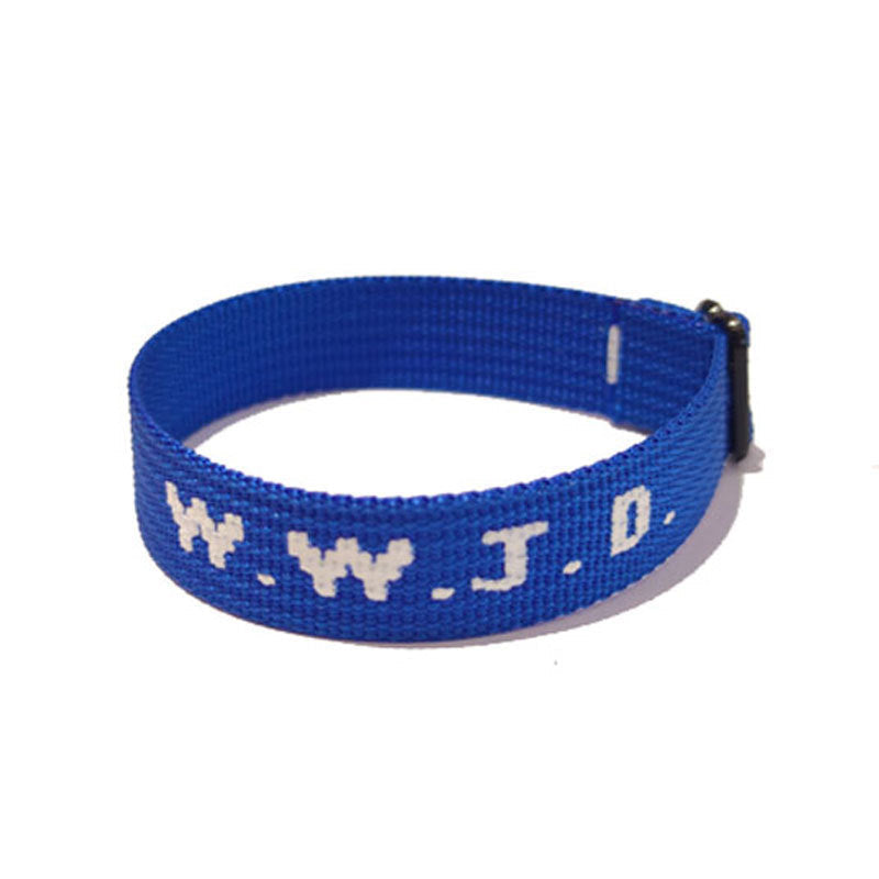 JMT-890250 Unisex Adjustable Jacquard Printed Nylon Wrist Strap Bracelet in Various Colors